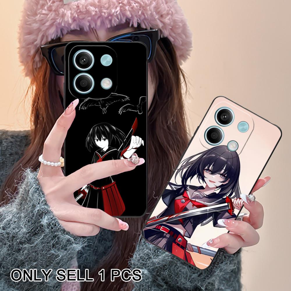 Akame Kurome Matte TPU Mobile Phone Case for POCO M7 M6 M5 M4 M3 X7 X6 X5 X4 X3 Pro GT 5G Colorful Printing Cover