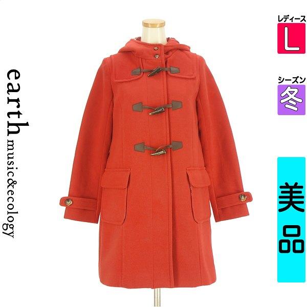 Earth music & ecology earth music & ecology coat ladies winter red L Paddington Bear collaboration wool-like duffel coat [Used] [Used clothes]