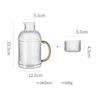 Hammered Glass Water Pitcher with Rope Handle – Heat Resistant, Large Capacity Cold Water Jug Water Botter