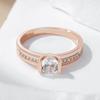 Shiny White Natural Zircon Wedding Ring For Women Luxury  Rose Gold Color Accessories Fine Daily Jewelry