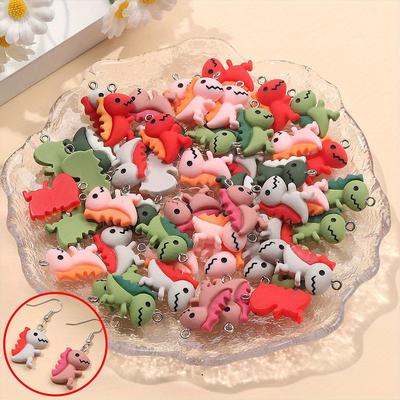 5/10/20pcs Resin Dinosaur Pendant, Small Dinosaur Pendant DIY Dinosaur Pendant Bracelet Necklace Earring Making Pendant DIY Bracelet Necklace