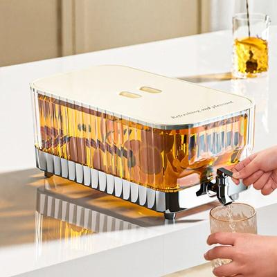 Secchio Acqua Fredda in Plastica per Frigorifero da 5,3L Pentola Fredda per Tè al Limone e Frutta Pot Freddo a Bolle Bollitore Freddo a Grande Capacità per Mantenere la Freschezza con Rubinetto
