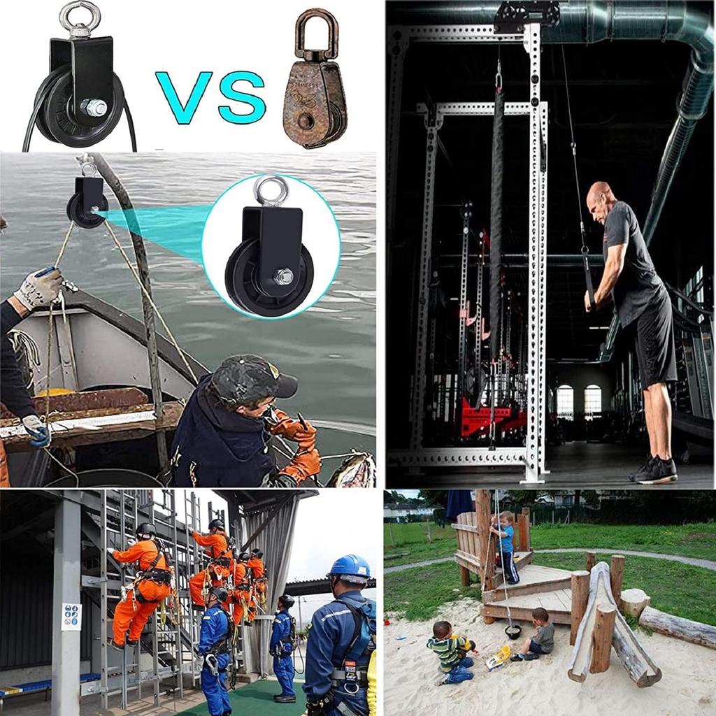 Riemenscheibe Seilrolle aus Edelstahl Langlebig Widerstandsfähig Schwenkbare Kabelrolle 360 Grad drehbar