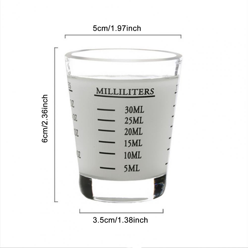 Shot Glasses with Measurements – Heavy-Duty Glass Measuring Jigger for Espresso, Bar, Baking, Kitchen & Cocktail Accessories