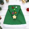 1Pc Cat Christmas Cape with Star and Pompoms Hat Festive Pets Christmas Costume Green Soft Cloak for Small Breed Dogs Holiday Party Outfit Pet Attire