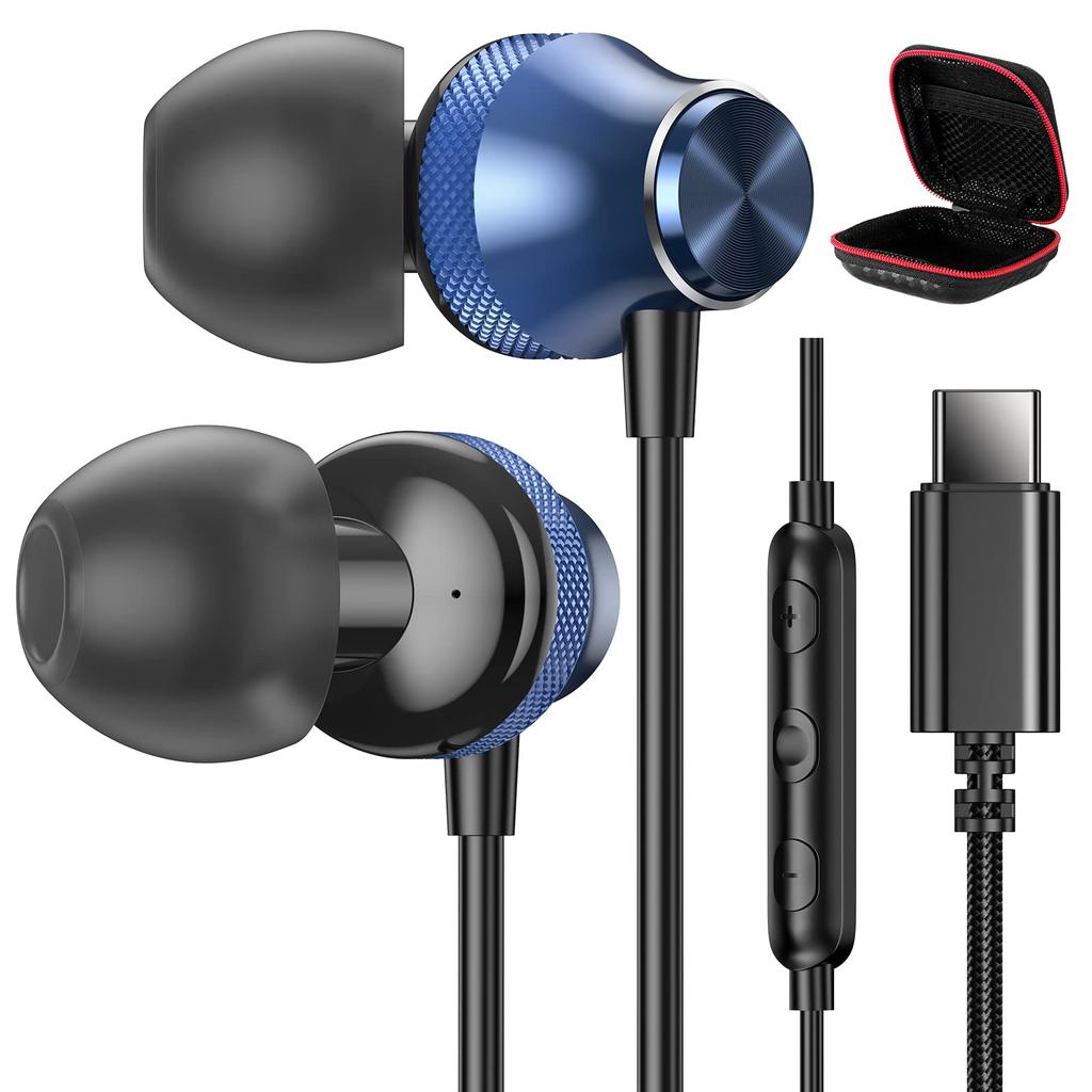 Type-C Wired Earphones for Calls, Compatible with iPhone 1615iPad 10Air 45mini 610th Generation, Galaxy S22S23S24Google Pixel