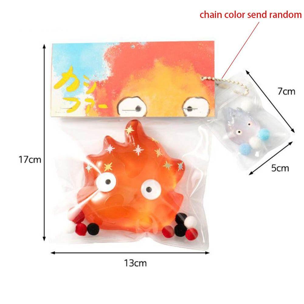 Keychain Fire Doll Squeeze Toys Calcifer Creative Cute SqueezeToy Mini Anime Squeeze Bag  Children