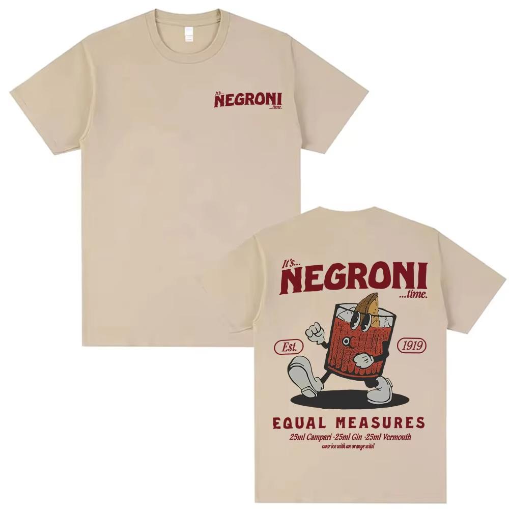 2025 Negroni Lovers Funny Gifts Meme T Shirt Unisex Trendy Aesthetic Comfort T-shirts Men Clothing Cotton Oversized T-shirt Tops