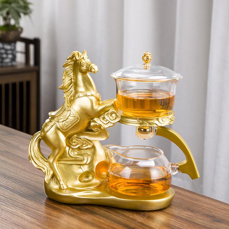 Creative Automatic Teapot Tea Infuser Magnetic Water Diversion Heat-resistant Kungfu Tea Drinking Chinese Glass Tea Set