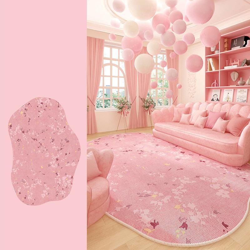 Living Room Carpet Large Size Pink Irregular Rug Bedside Floor Mat Zebra Animal Pattern Home Decoration Rugs Alfombra De Salón