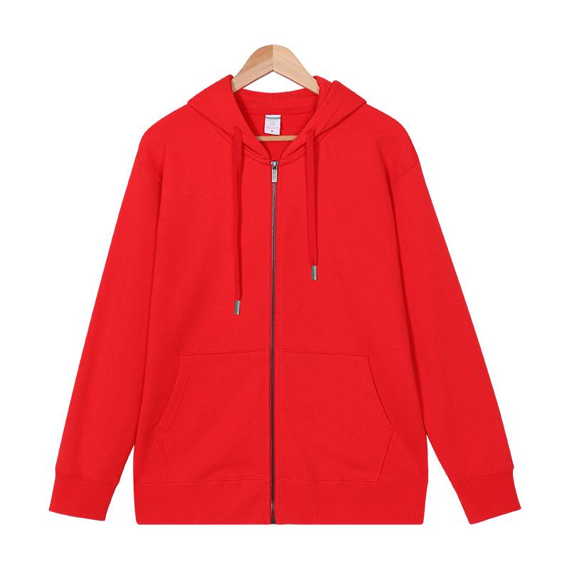 350G Heavyweight Terry Unisex Zip-Up Hoodie, Casual Loose-Fit Long Sleeve Cardigan Outerwear M