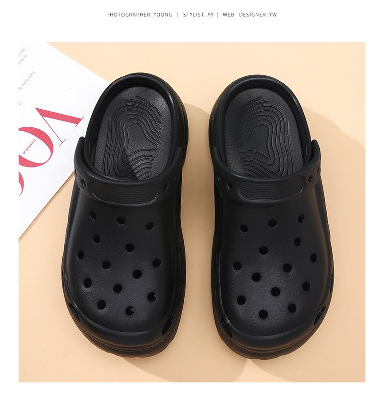Women's Outdoor Anti-Slip Odor-Resistant Thick-Soled Height-Boost Color-Block Sandals & Summer Slippers