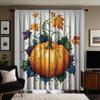 2er Set HD Erntedankfest Mehrfarbiges Blatt Kürbis Vorhang Gelbe Bindung Digital bedruckter Vorhang Wohnkultur Stil Dekorieren liv