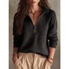 Women S Knit Half Zip Casual Solid Long Sleeve Sweater
