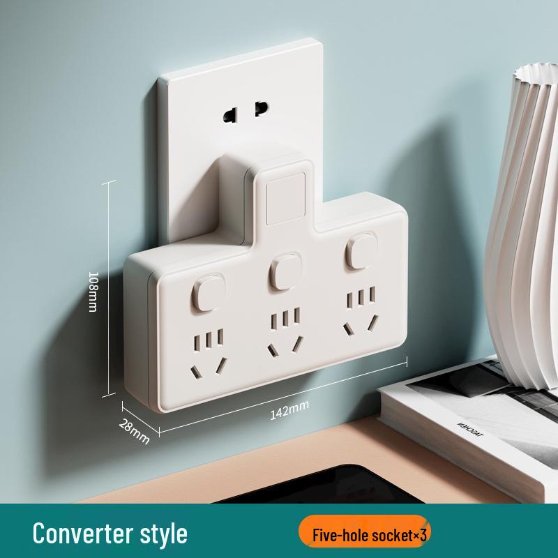 Universal Multi-Port Power Strip with Wireless Conversion and International Socket Compatibility