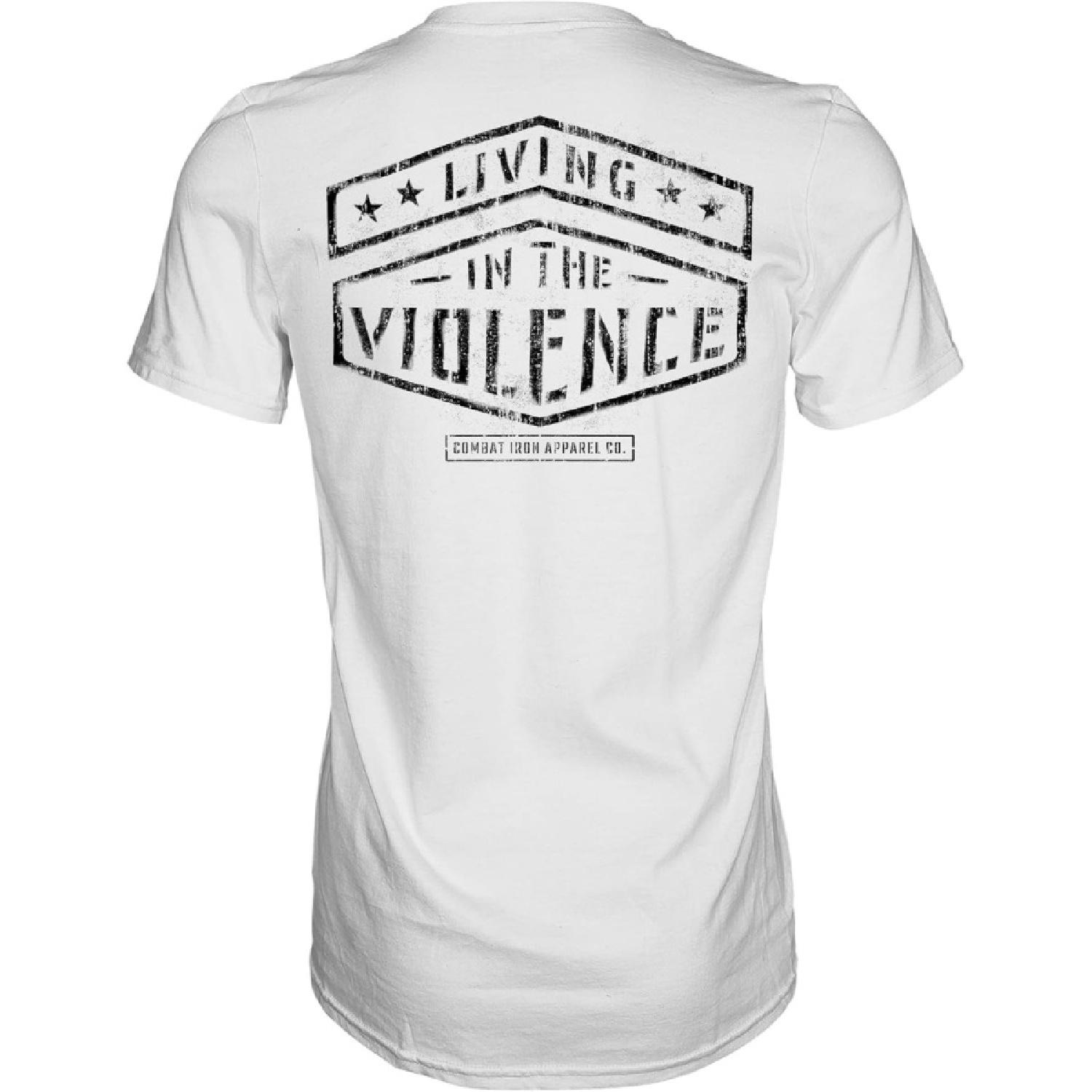 Combat Iron Men s Graphic Tees _ Living in The Violence _ Men’s Graphic T-Shirts S