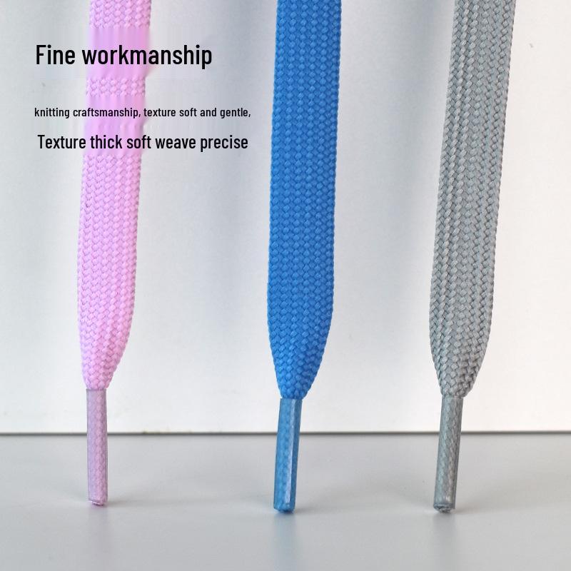 Mångsidiga platta skosnören för män och kvinnor - Original Svart, Vit, Färgglada, Rosa, Grå