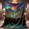 Fantasy Valley Theme Flannel Blanket Soft High-Definition Digital Print Cooling Blanket All-Season Family and Friends Gift Perfect Gift Soft Breathabl