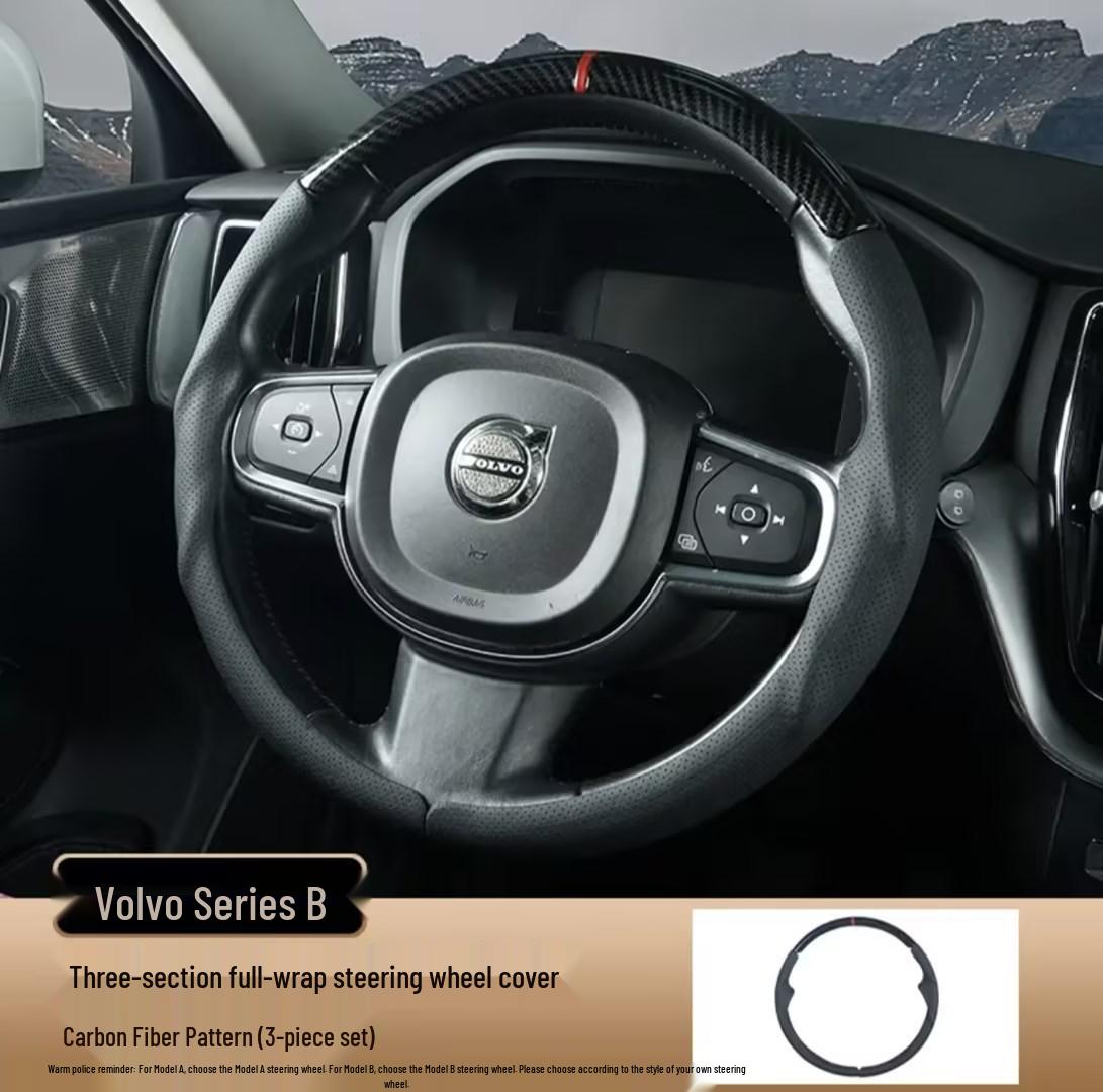 

Universal Three-Section Full Cover Steering Wheel Cover for Volvo XC40, XC60, XC90, S60, S90 38 cm