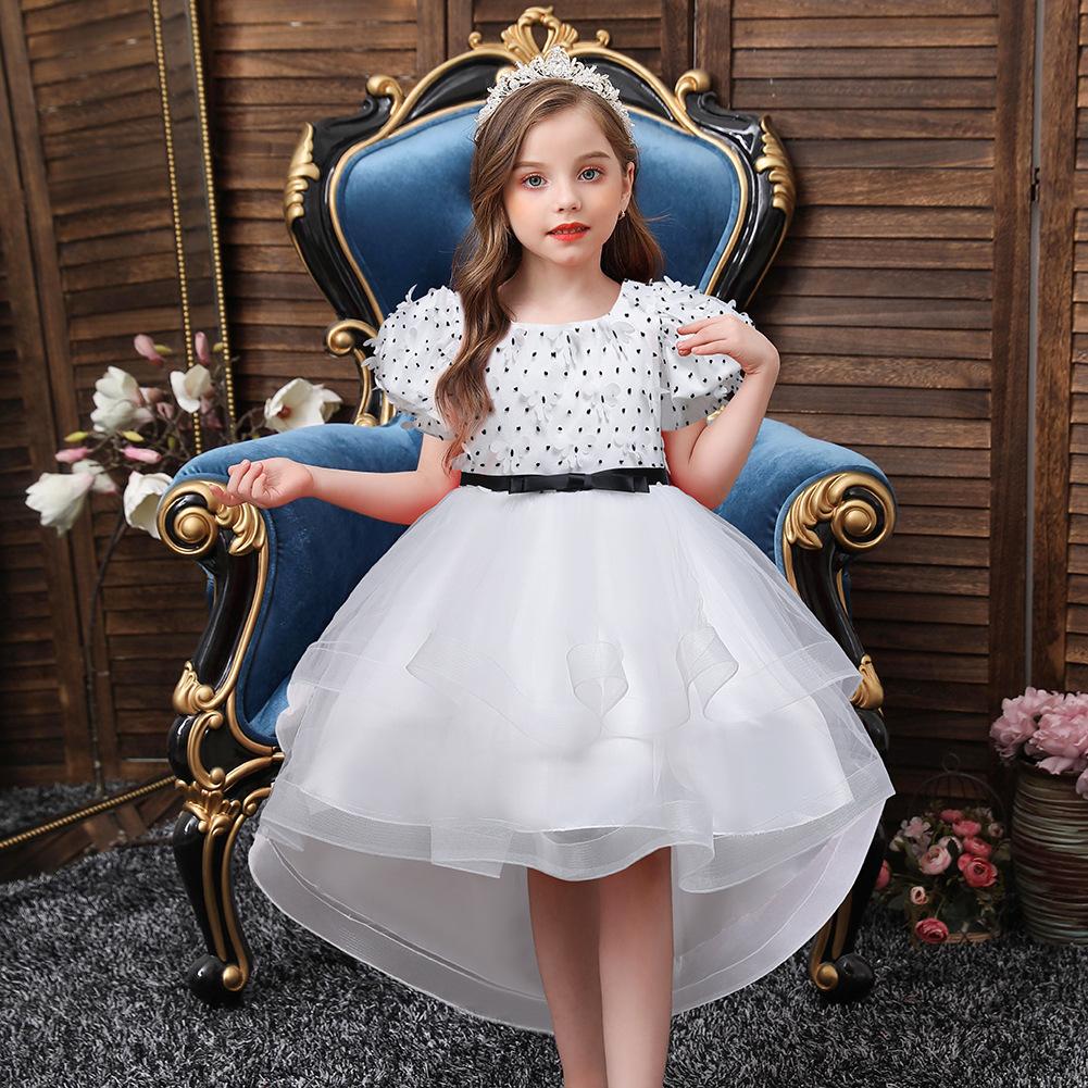 Abito da damigella d'onore madre-figlia in pizzo principessa con strascico in tulle per bambina smoking da matrimonio performance rete traspirante abito formale