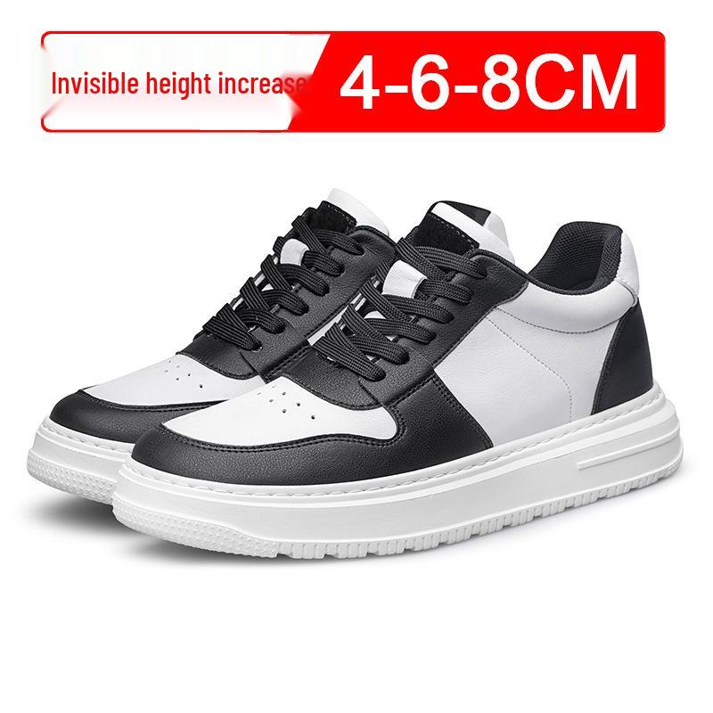 Men's 8cm Invisible Height Increasing Shoes - Breathable White Outdoor Sports & Casual Sneakers
