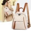 New Checked Soft Leather Women's Fashionable Backpack, High-end Travel Mini Minimalist Trendy Women's Double Shoulder Bag New Release