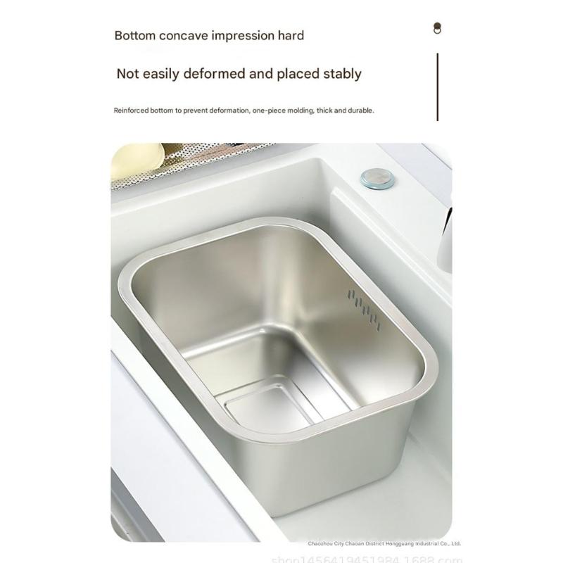 Heavy Duty Stainless Steel Meshes Colander Square Kitchen Strainer For Quick Draining Vegetables Pastas Easy To Cleaning Compact Storage