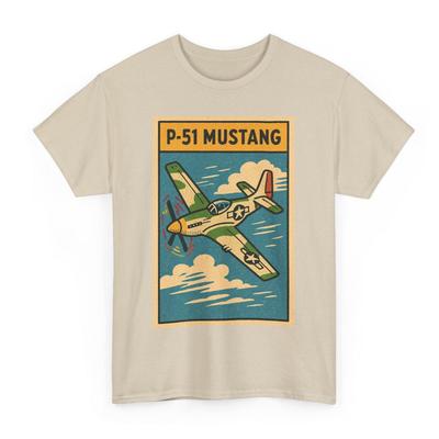 P-51 Mustang T-Shirt: Retro Comic Style WWII Warbird Tee