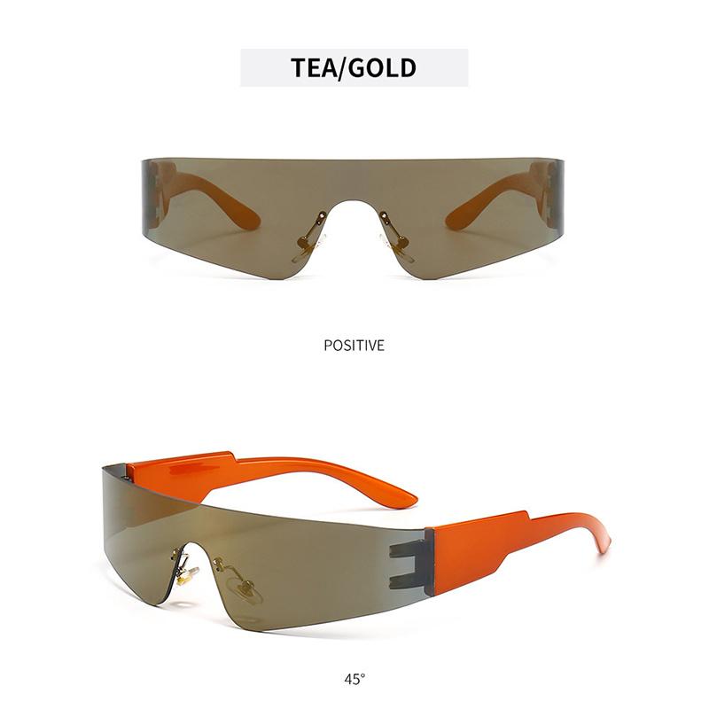 Y2K Wrap Around Solbriller For Kvinner Menn Trendy Rammeløse Futuristiske Nyanser