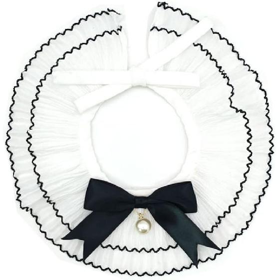 Pet lace bib Wedding Scarf Cat Teddy Neck Scarf Cute Dress up lace bib Bow Scarf Small pet boy Girls Cats Dogs