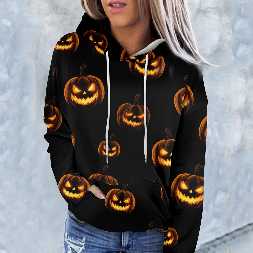 Women's Hoodies Sweatshirts Clothes Teen Girl Casual Sweater Pullover With Pockets Halloween