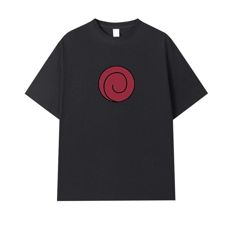 New Trendy Childrens Tshirt Hot Selling Vortex Naruto Sasuke Pure Cotton Doublesided Printed Parentchild Short Sleeved Shirt