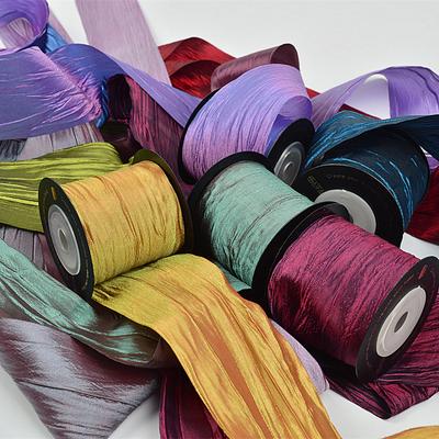 1 Metro 50mm Nastro di Seta Pieghettato Nastro di Raso Pieghettato per Decorazione Matrimonio Festa Avvolgimento Bouquet Confezionamento Regali Fiocco Accessori Fai da Te