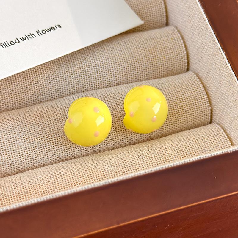 Женские милые дофаминовые серьги-гвоздики в горошек для женщин, уникальный дизайн, серьги-гвоздики с индивидуальностью, красивые универсальные серьги