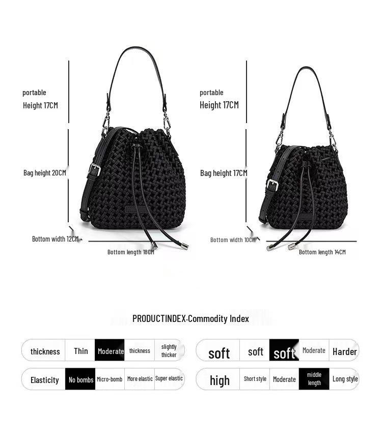Handmade Textured Pinwheel Knot Crossbody Bucket Bag for Women