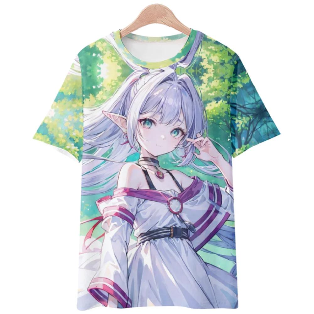 Anime trička Sousou no Frieren Tričko 3D tisk Streetwear Muži Ženy Móda Oversized Tričko s krátkým rukávem Dívčí Trička Oblečení