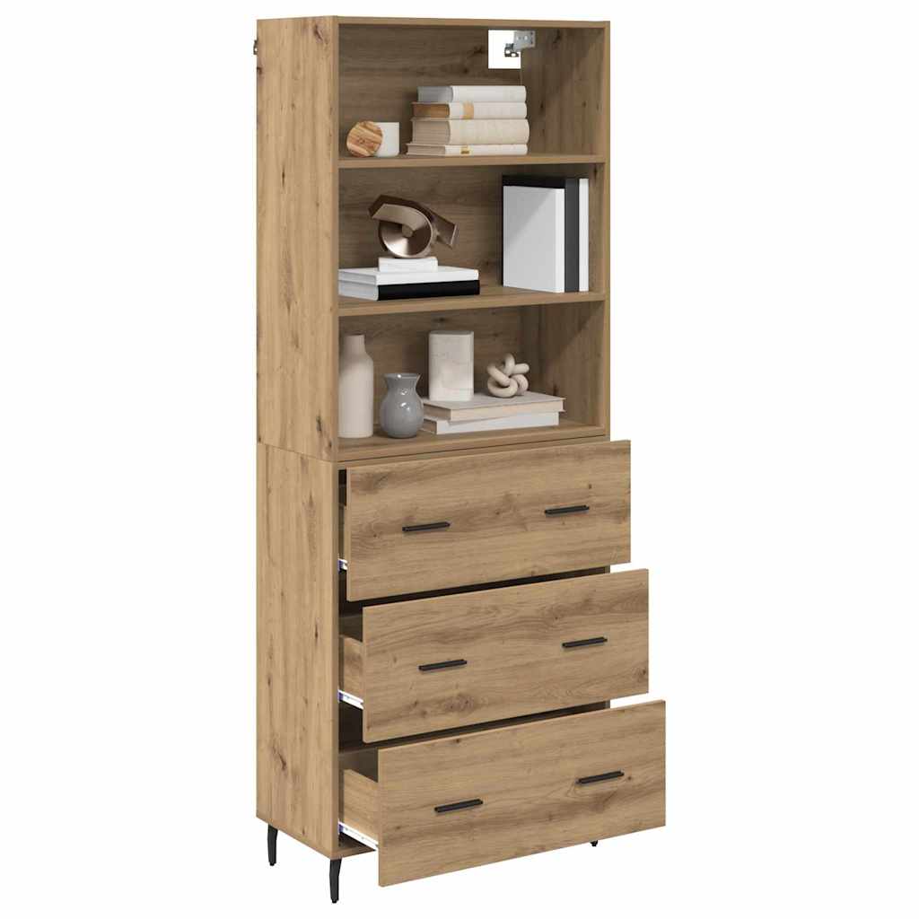 Highboard with Drawers Artisan Oak 69.5 x 34 x 180 cm