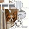Papillon Dog Shower Curtain 72x72 Polyester Washable – Realistic Towel-Wrapped Portrait, Expressive Eyes & Fluffy Ears, 12 Hooks