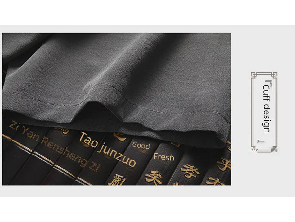 Men's Chinese Style Casual Cotton Linen Short-Sleeve Suit for Middle-Aged and Elderly Summer Wear