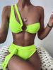 2023 European & American V-Neck High Waist Bikini Swimsuit
