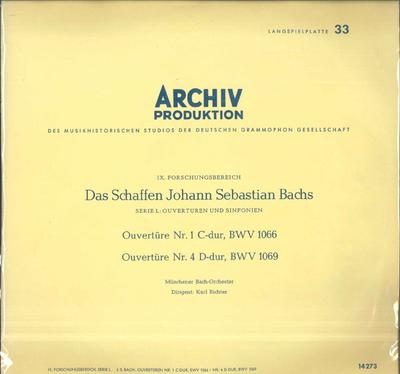 LP Record KARL RICHTER MUNCHENER BACH ORCHES  J S Bach Ouverture Nr1 Cdur Bwv10 14273 ARCHIV PRODUCTI Germany Classical Used