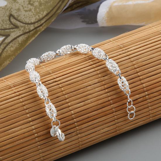 Bracelet Elegant Anti-rust Women Silver Plated Hollow Ball Bangle Chain for Travel