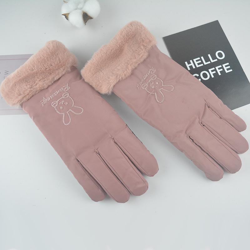 Autumn and winter women's velvet thermal gloves