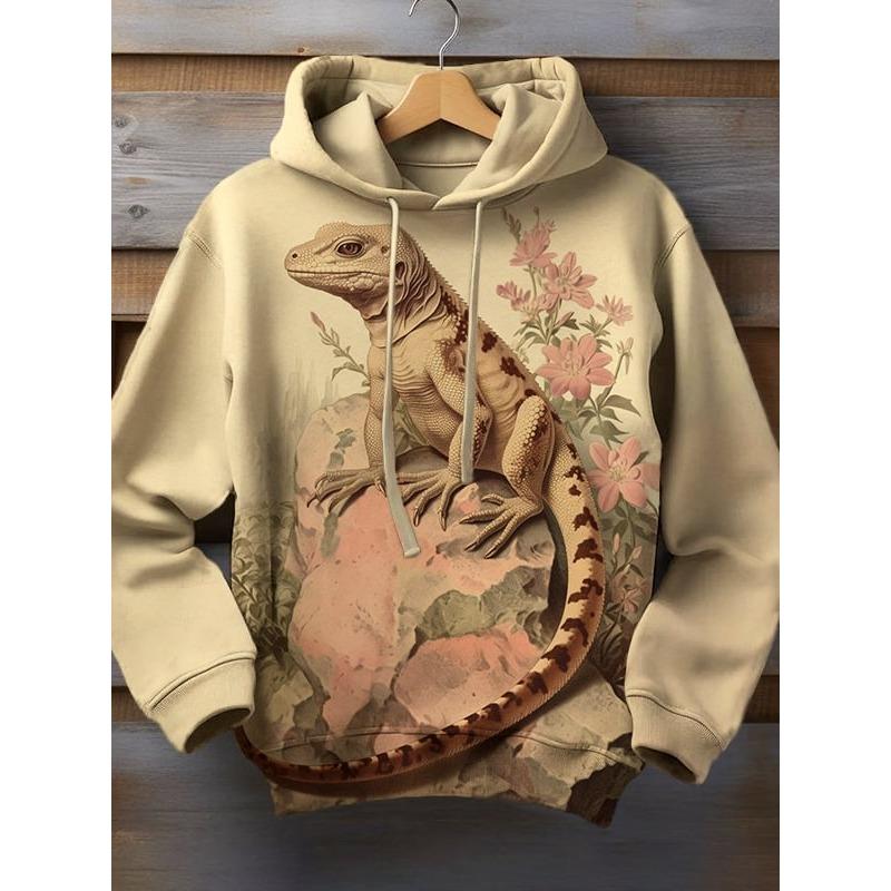 Autumn And Winter Animal Men's Hoodie Japanese Style Harajuku Art Casual Sports Hoodie Pattern Autumn And Winter