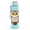 1PC Owl On Branch Watercolor Art Print 750ml Color Plastic Sports Water Bottle Leakproof Flip Straw Lid Suitable for Sports Office Home Use
