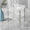 Stackable Office Storage Clear Desk Organizer, Transparent Layers PET File Rack, Stationery Box Space Saving Organizer for A4 Documents And