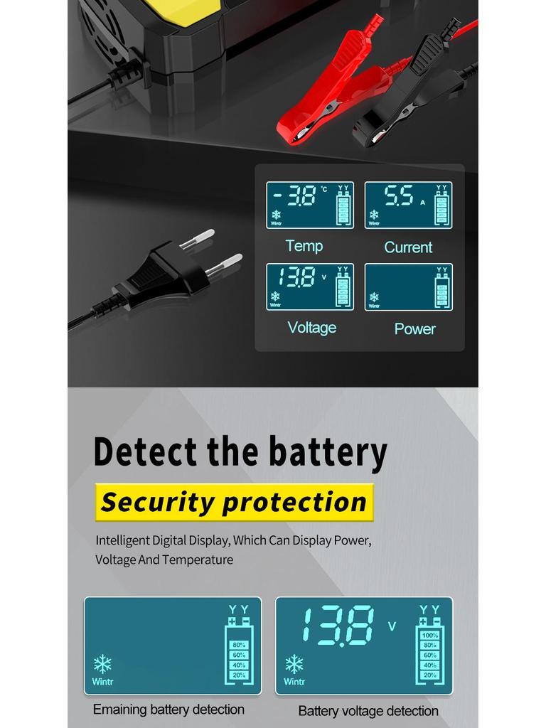 12V 6A Smart Charger for Car and Motorcycle Batteries