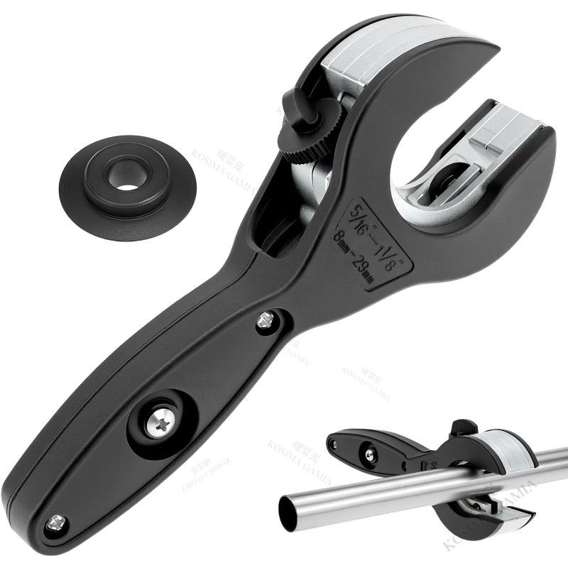 Precision Ratchet Tube Cutter Versatile Hand Tool for Copper Aluminum Iron Stainless Steel PPR & PE Pipes Anti-slip Grip