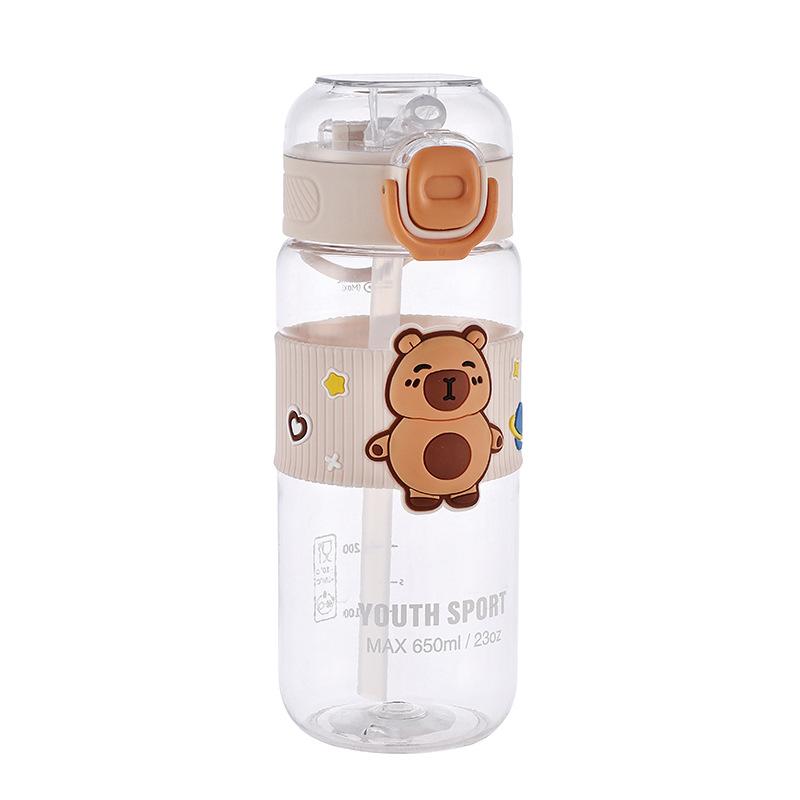 Water Bottle New Kapi Bar Straw Cup High Value Boys and Girls Food Grade Plastic Cup High Temperature Outdoor Sports Water Cup