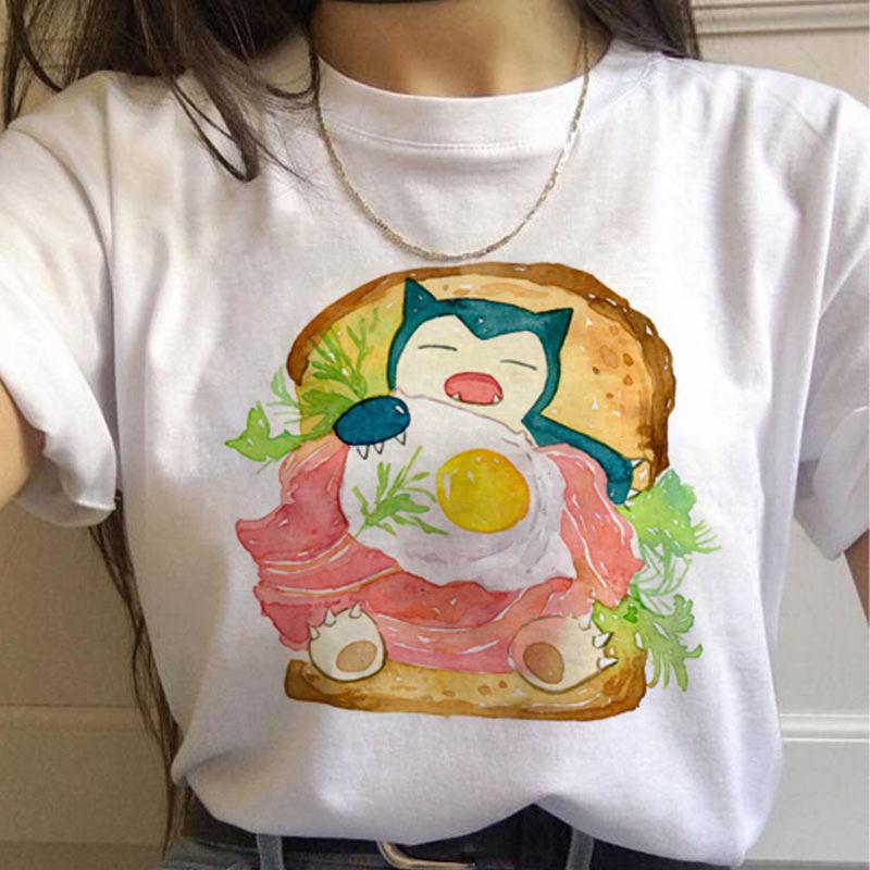 MINISO Harajuku T Shirts Women Kawaii Funny Cartoon Summer T-shirt Cute Print T-shirt Fashion Streetwear Top Tees Female
